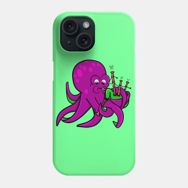 Octopus Bagpipes Phone Case by mailboxdisco