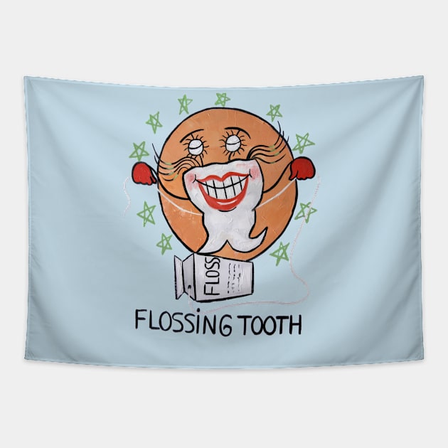 Flossing Teeth Tapestry by Anthony R Falbo