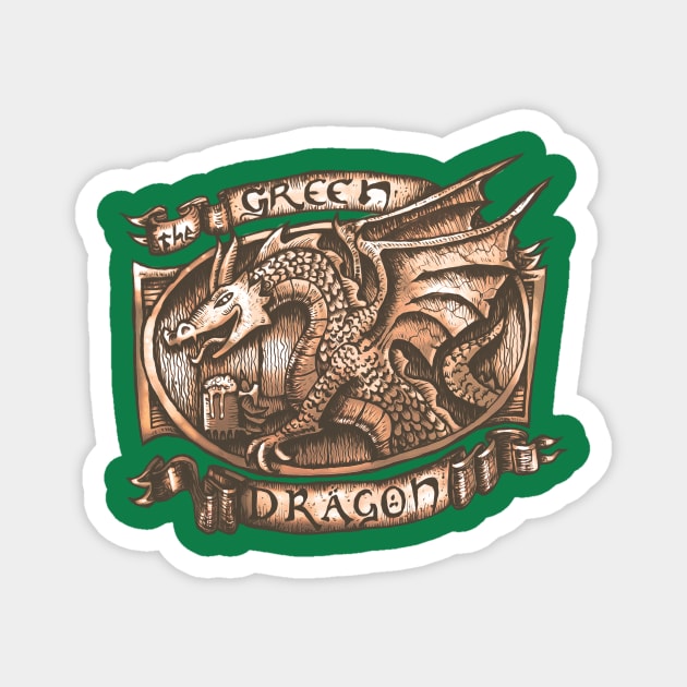 The green dragon Magnet by Artsauce