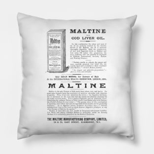 The Maltine Manufacturing Company - Cod Liver Oil - 1891 Vintage Advert Pillow