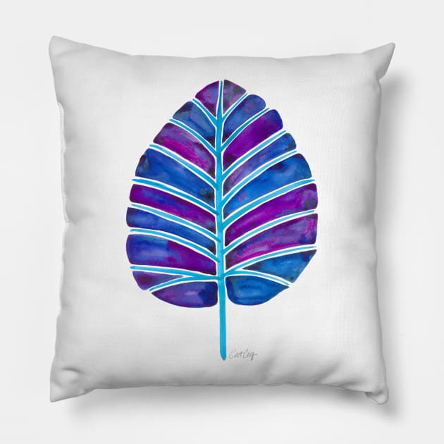 Indigo Alocasia Pillow by CatCoq