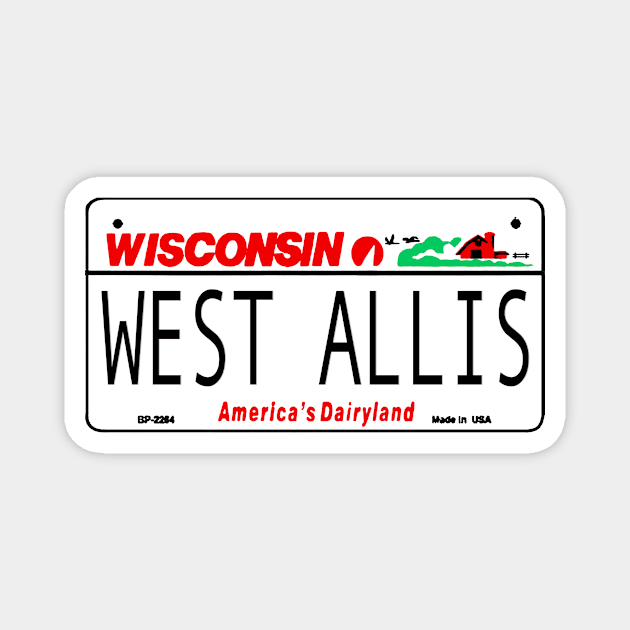 West Allis WI License Plate Design Magnet by ZSONN