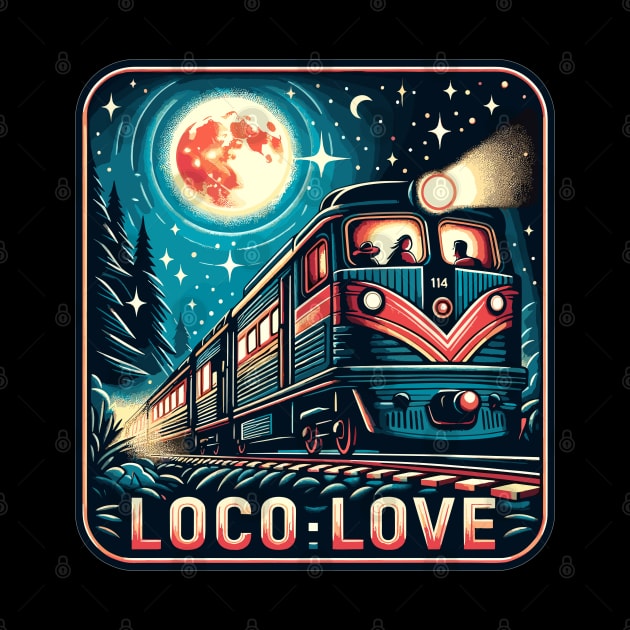 Train Vintage, Loco Love by Vehicles-Art