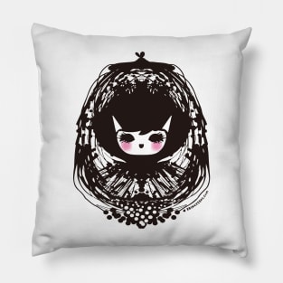 whimsical lady illustration Pillow