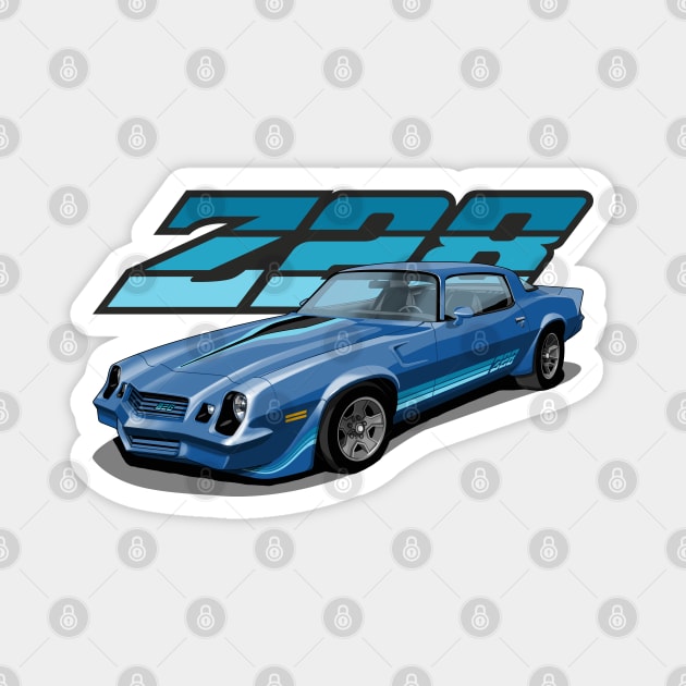 1981 Chevrolet Camaro Z28 in blue Magnet by candcretro