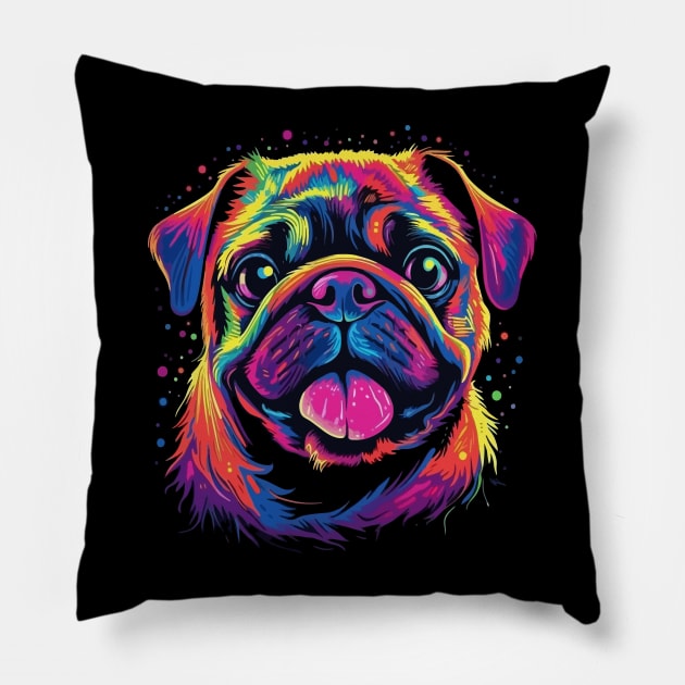 Pug Smiling Pillow by JH Mart