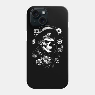 skull with roses design Phone Case