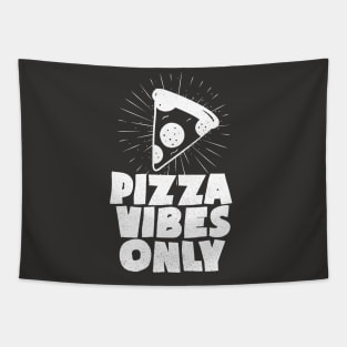 Vintage Pizza Vibes Only - White Tapestry