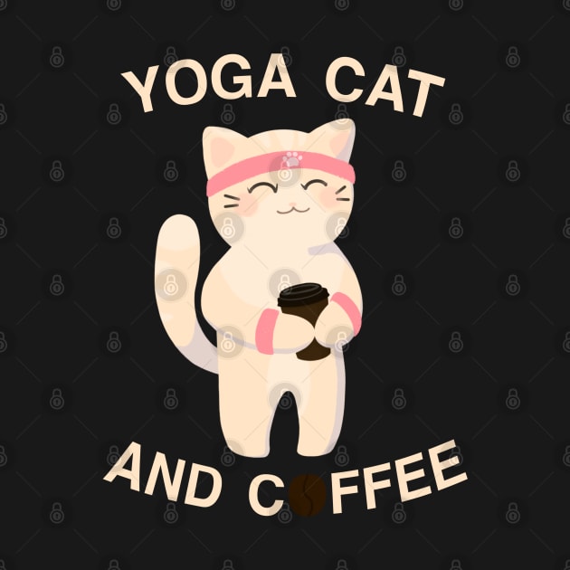 Yoga cat and coffee by Nyrrra