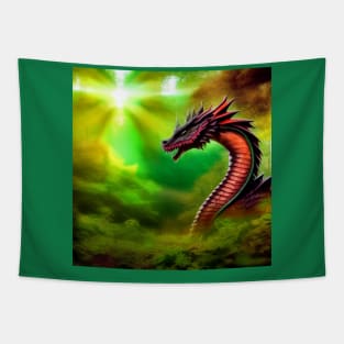 Purple and Red Dragon in the Forest Light Tapestry