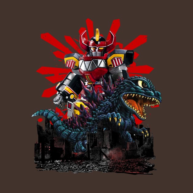 Godzilla vs Megazord by Markusian