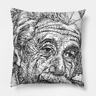 ALBERT EINSTEIN - ink portrait Pillow