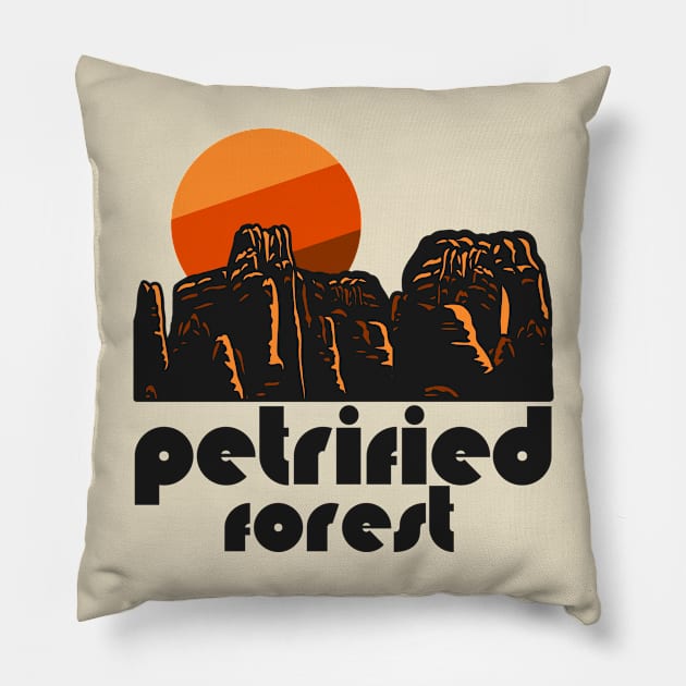 Retro Petrified Forest ))(( Tourist Souvenir National Park Design Pillow by darklordpug