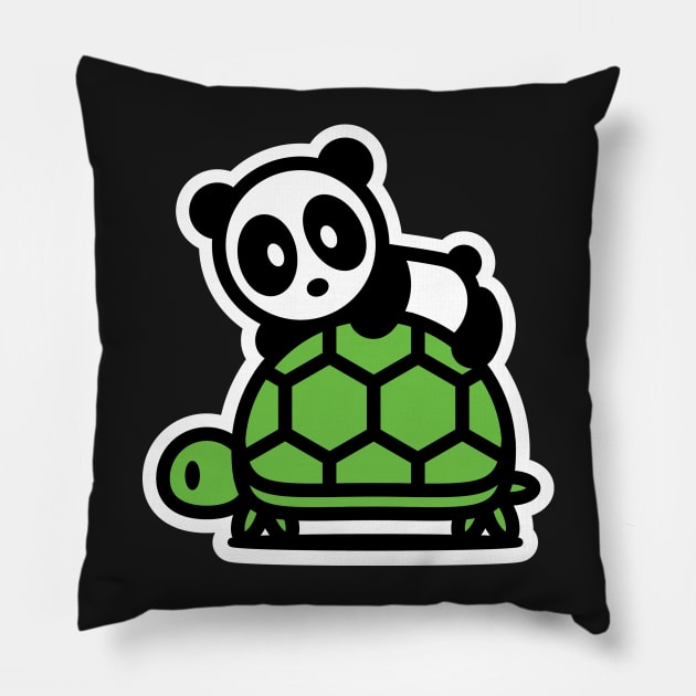 I Like Turtles Bambu Brand Panda Green Shell Slow Turtleneck Pillow by Bambu