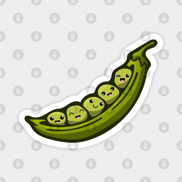 Kawaii Peas in a Pod Magnet by deancoledesign