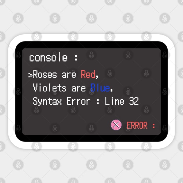 syntax error poam - Syntax - Sticker | TeePublic