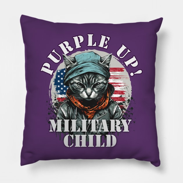 Purple Up For Military Child - Military Purple-Up Day Pillow by alcoshirts
