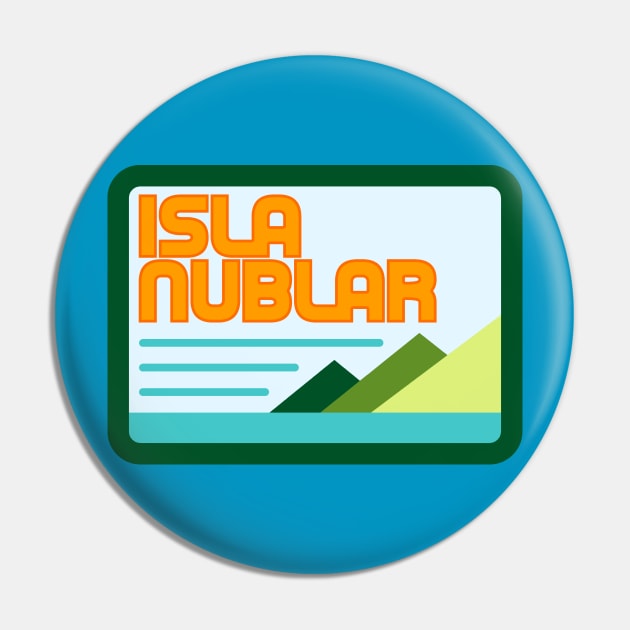 Isla Nublar Retro Logo Pin by PlatinumBastard