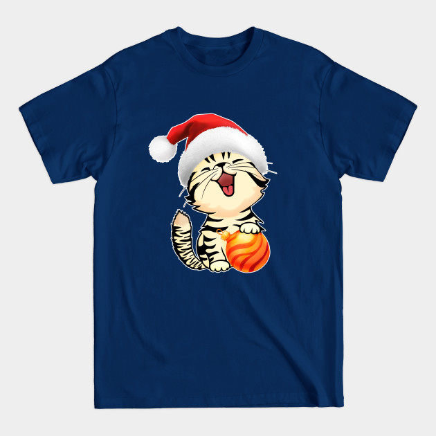 Disover Cute Xmas Kitten Funny Christmas Cat in Santa Hat - Christmas Cat - T-Shirt