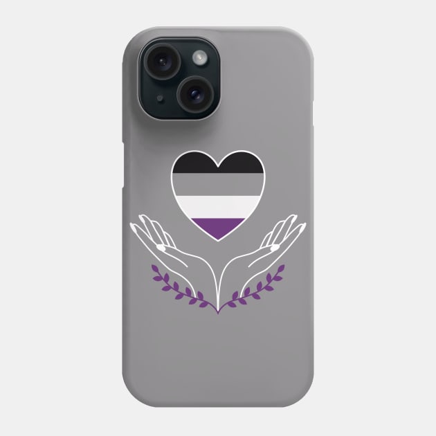 Asexual Pride Flag Heart Phone Case by superdupertees