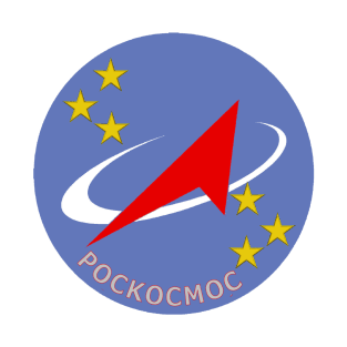 Roscosmos Logo on Blue T-Shirt