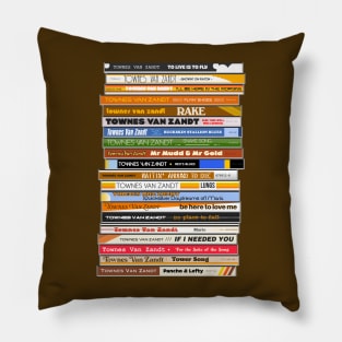 Townes Van Zandt 'The Singles' Retro CD Stack Pillow