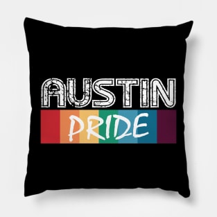 Austin City Vintage Gay Pride Pillow