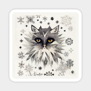 Cat on a Snowy Day/ Winter Moods Magnet