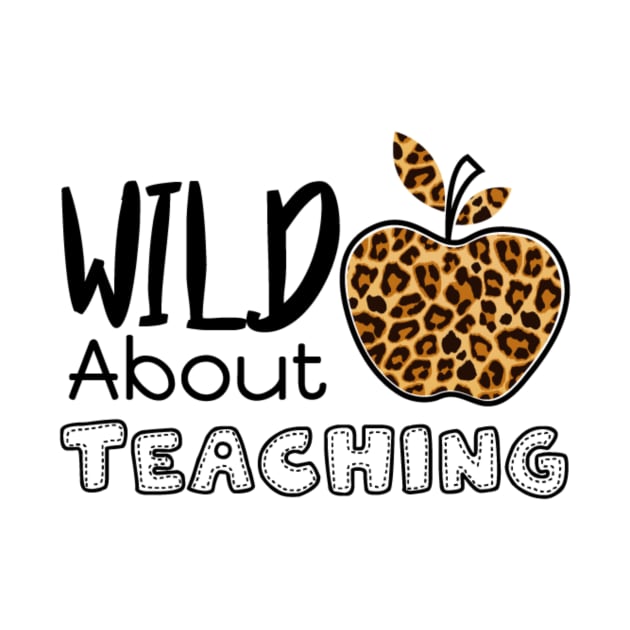 Wild About Teaching Leopard Cheetah Pattern Apple Gift For Teacher by Wandergeeky