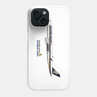 Illustration of Singapore Airlines Airbus A350 Phone Case