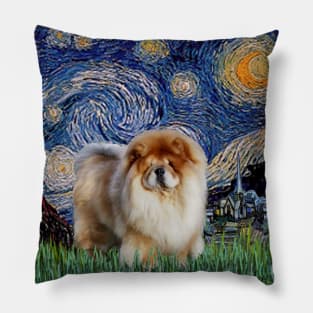 Starry Night Adapted to Include a Chow Chow Pillow