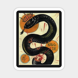 join or die, socialist black snake, tattoo art Magnet