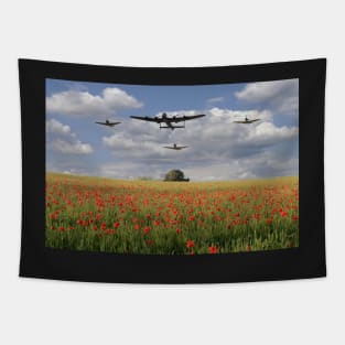 Over The Poppy Fields Tapestry