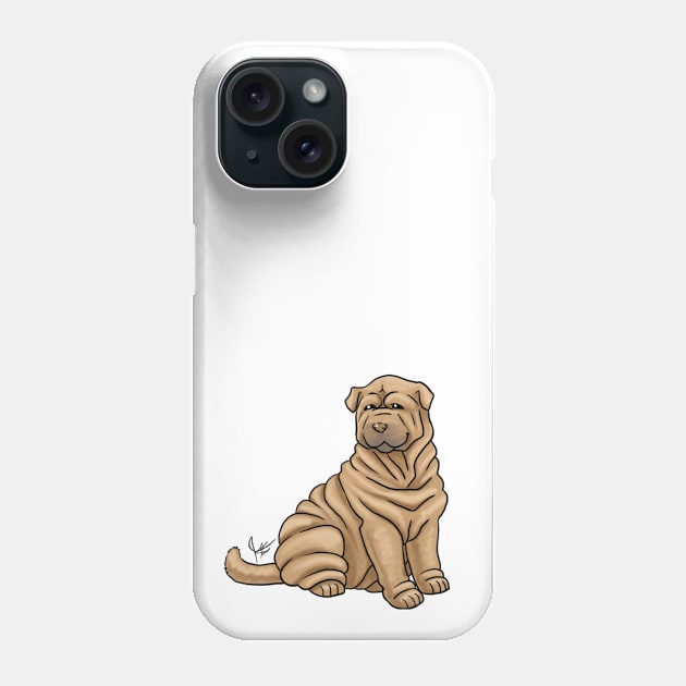 Dog - Shar-Pei - Fawn Phone Case by Jen's Dogs Custom Gifts and Designs