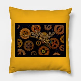 steampunk dragonfly Pillow