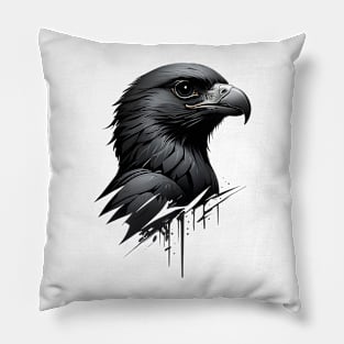 Stunning Black Falcon Profile Design Pillow