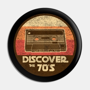 DISCOVER THE 70'S retro vintage cassette tape mashup Pin