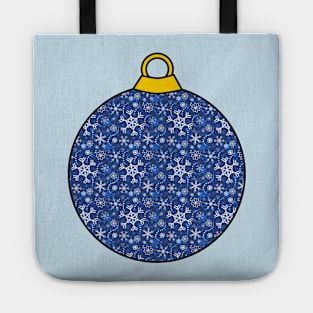 Christmas ornament Snow Blue Tote