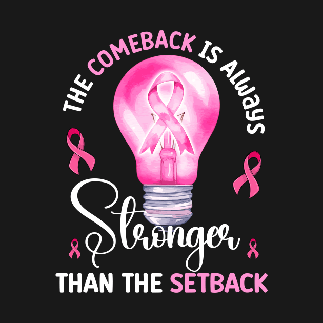 The Comeback Is Always Stronger Than The Setback Breast Cancer Awareness by AlmaDesigns