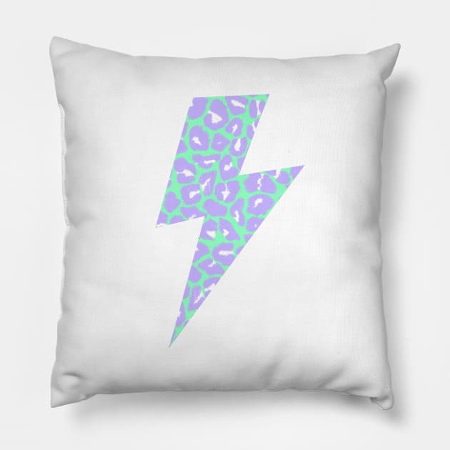 Animal Print, Purple and Mint Green Pillow by OneThreeSix