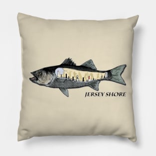 Jersey shore surf fishing light house Pillow