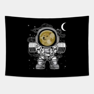 Astronaut Lifting Dogecoin DOGE Coin To The Moon Crypto Token Cryptocurrency Blockchain Wallet Birthday Gift For Men Women Kids Tapestry