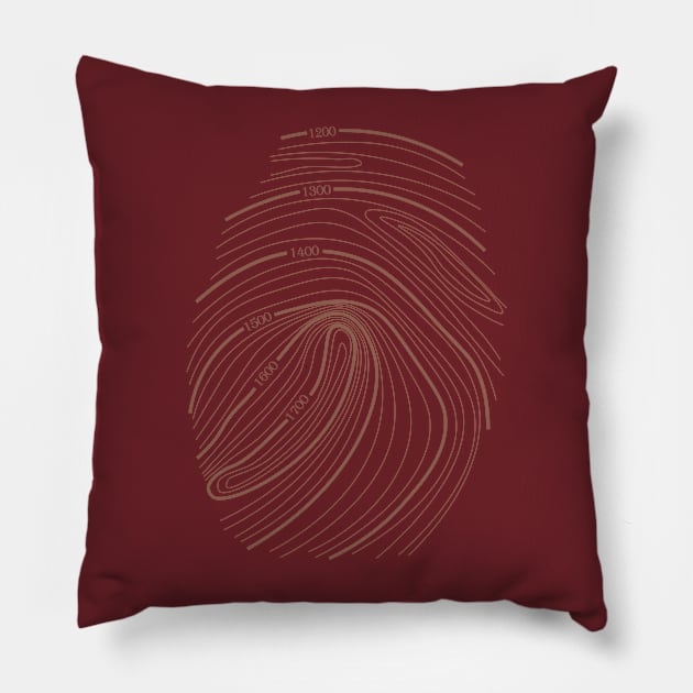 Topographic Fingerprint Pillow by Lakes City Design 