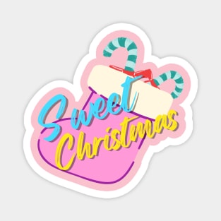 Retro Sweet Christmas and Pink sock Magnet