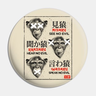 Three wise monkeys Pin