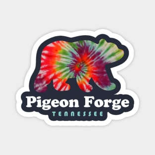 Pigeon Forge Tennessee Vacation Hiking Tie Dye Bear Magnet