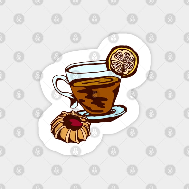 tea cup and cookies Magnet by lisenok