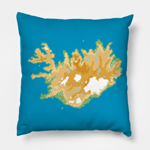 Iceland Retro Pixel Map Pillow by sbsiceland