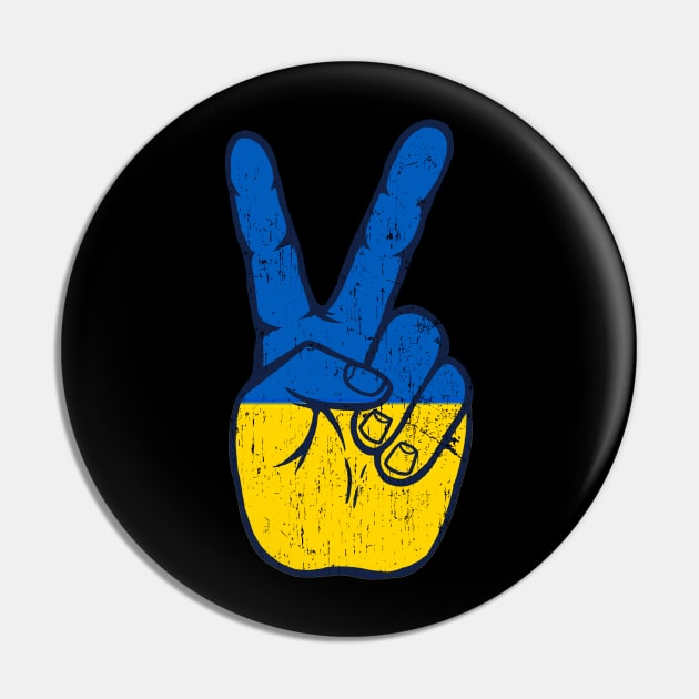 PEACE FOR UKRAINE - Hand Sign Pin by Jitterfly