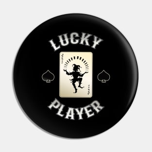 Lucky Player Joker Card Casino Gamer Pin